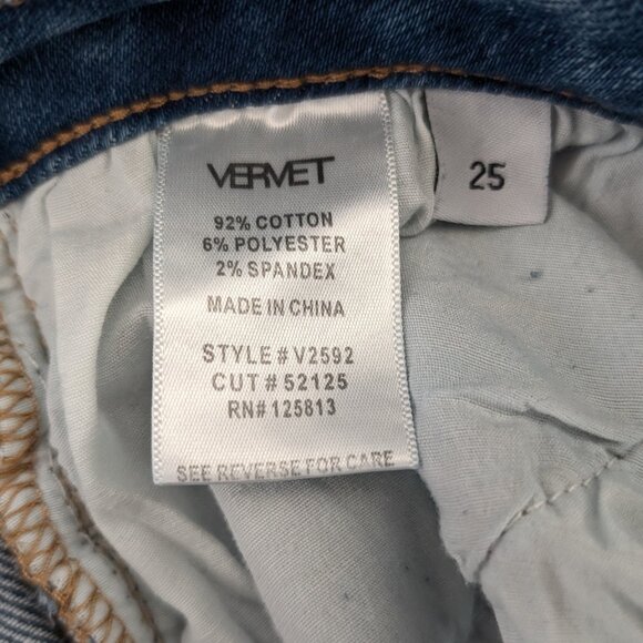 VERVT Altered Jeans Women's 25 Blue Denim Hippy Wide Leg Distressed Frayed READ - Picture 11 of 16